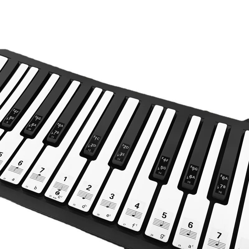 Piano Keyboard Stickers for 37/49/54/61/88 Key Transparent Note Scales Notation Staff Roll Call Stickers Instrument Accessories