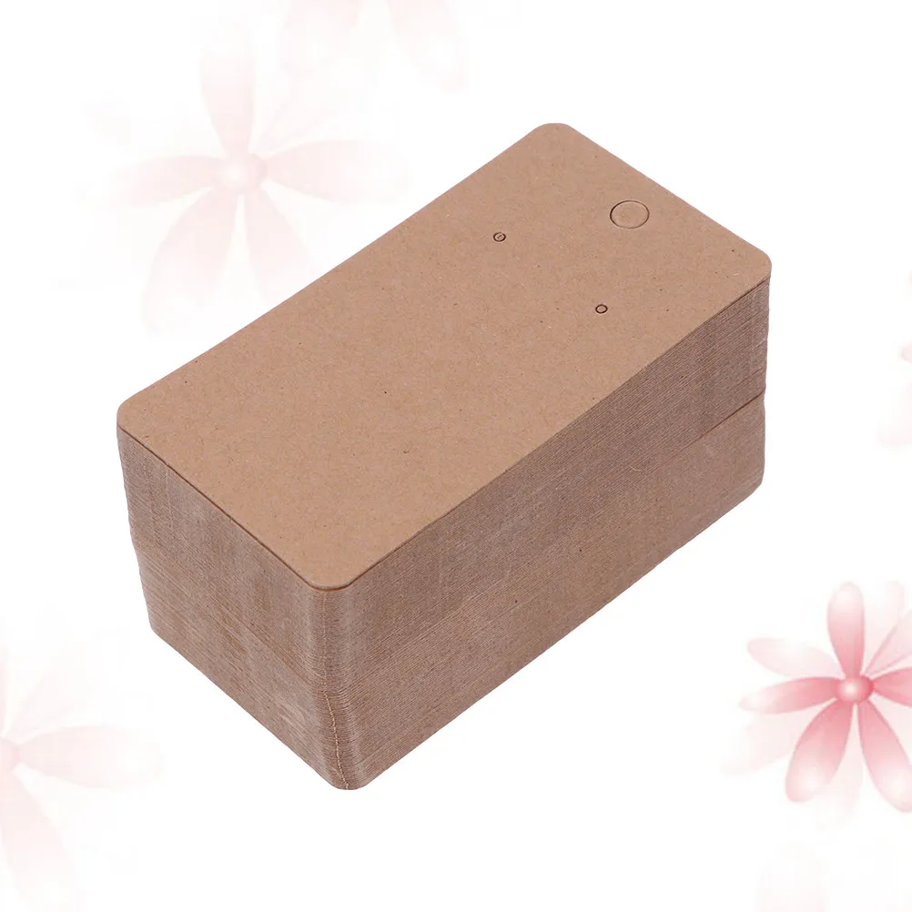 

200Pcs Kraft Earring Display Cards 5x8.9cm Brown Jewelry Packaging Holder for Studs Dangle Teardrop English Lock Earrings Eco