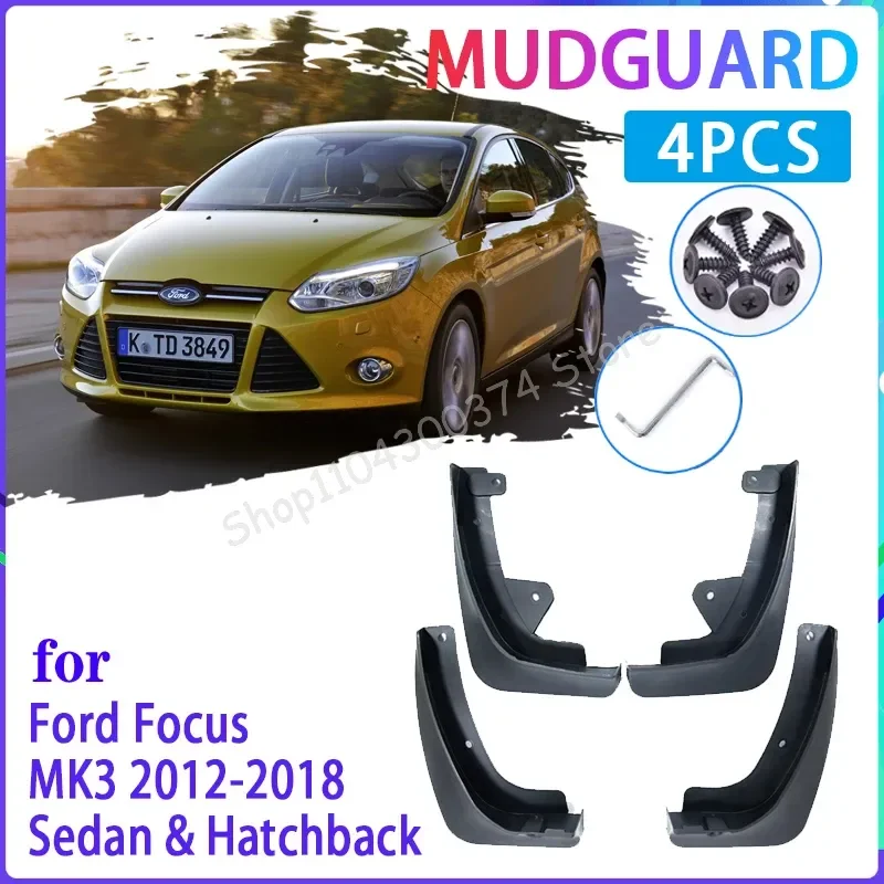 

4 PCS Car Mud Flaps for Ford Focus 3 MK3 2011~2018 Mudguard Splash Guards Fender Mudflaps Auto Accessories