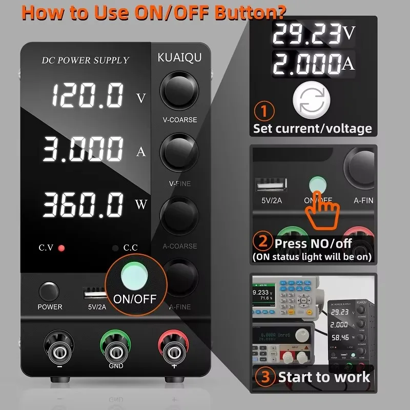 SPS-C1203 120 فولت 3A 360 واط تيار مستمر امدادات الطاقة التيتانيوم أنودة مختبر اختبار تهمة إصلاح التبديل موفر طاقة تنظيمي