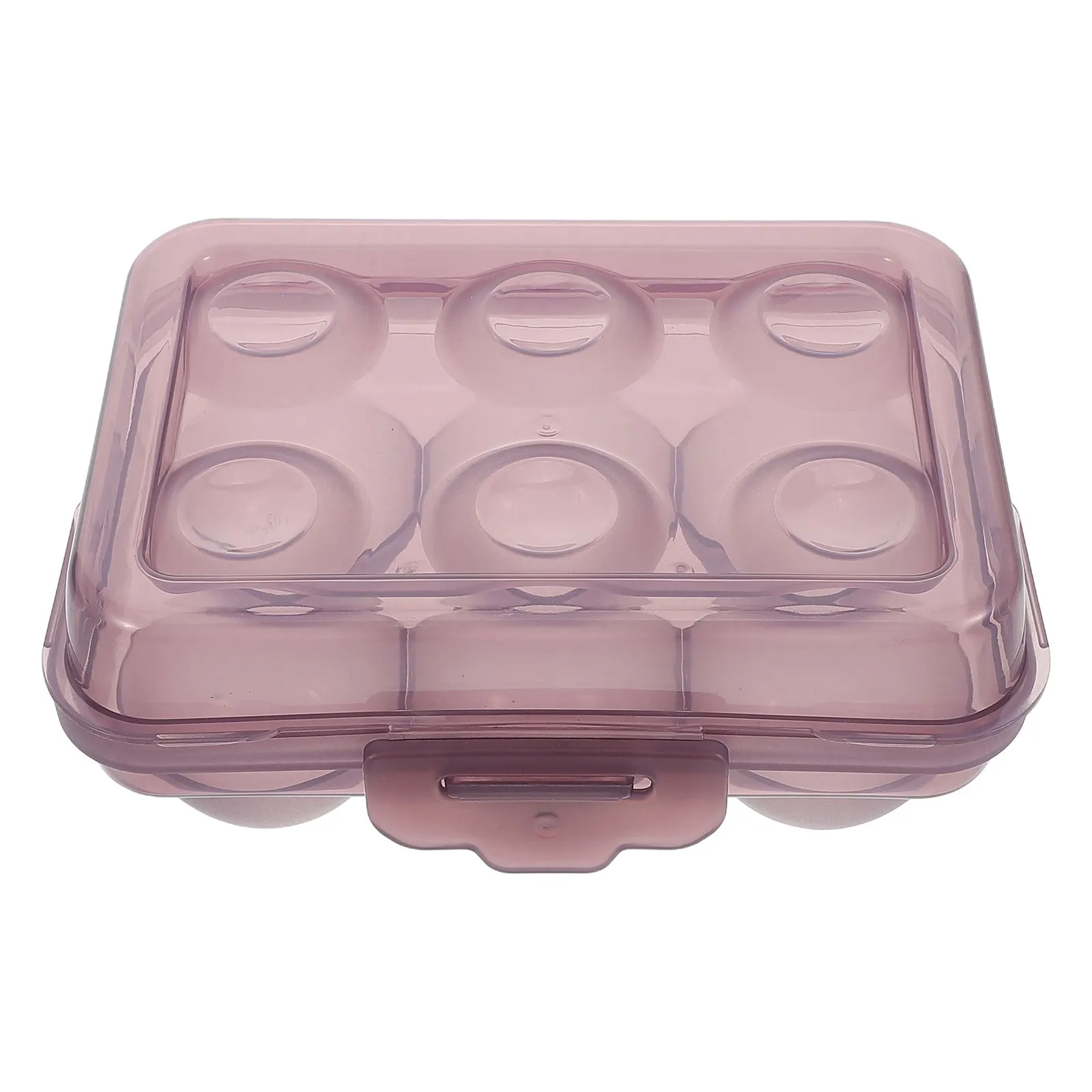 

6-Slot Storage Box Camping Food Grade Carrier Travel PP Holder Fridge Picnic Transparent Purple Flat Design Portable Egg