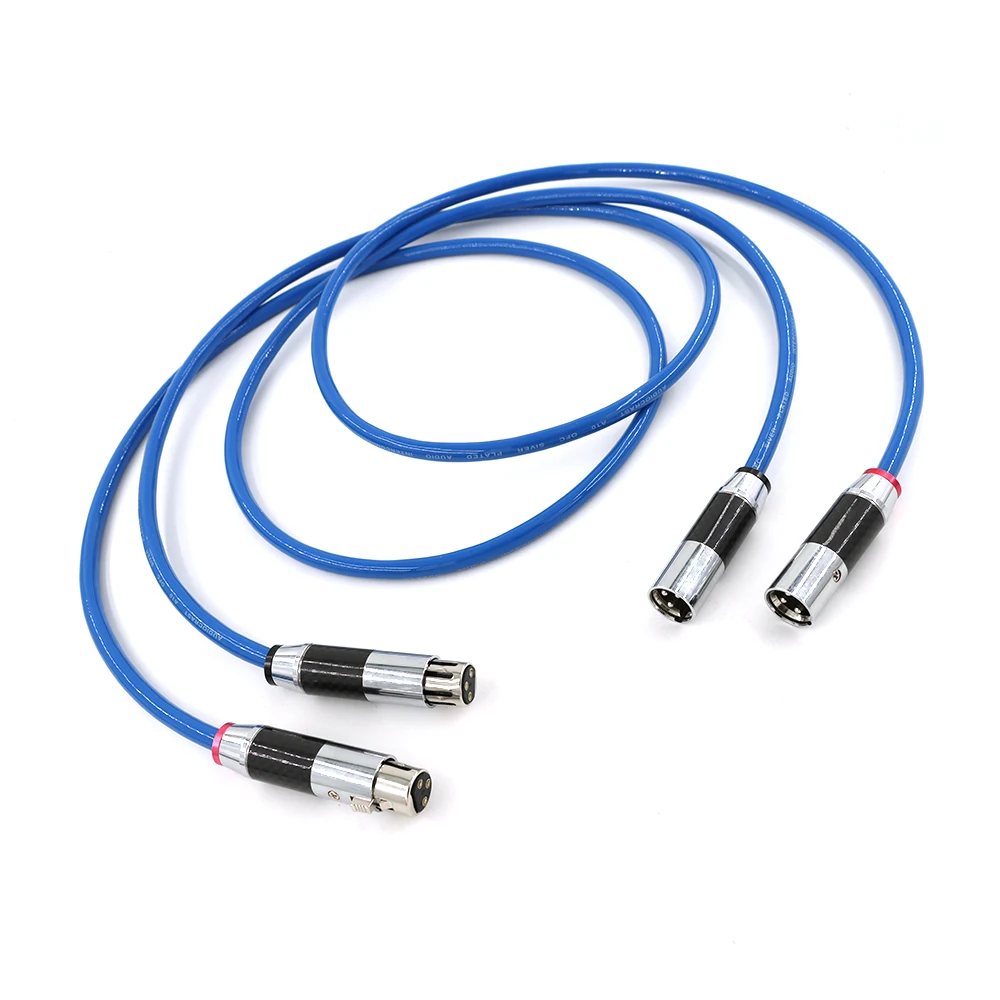 high Purity Copper Silver Plating Bluer Audio XLR Interconnect Cable Balance Plug Hifi  Line