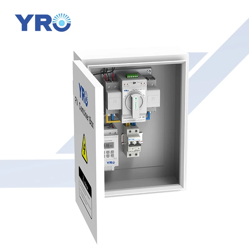 YRO PV Solar Combiner Box YRQ2CB-634PTC Dual Power Transfer Switch MCB Leistungsschalter Verdickte Shellcold Rolled Steel Panel