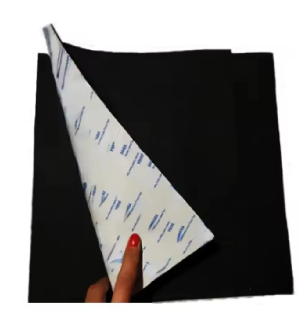 500x500mm Black Silicone Rubber Sheet Self Adhesive High Temp Mat