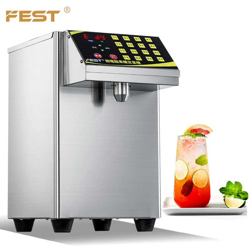 FEST taiwan bubble tea supplier equipment 16 keys setting automatic fructose quantify machine