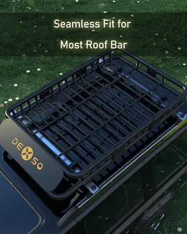 Global Roof Rack Cargo Basket with Extension & Waterproof Bag - 64" x 39" or 46" x 36", Heavy Duty Steel, 200 lbs Capacity, Fits SUVs, Trucks, Vehicles