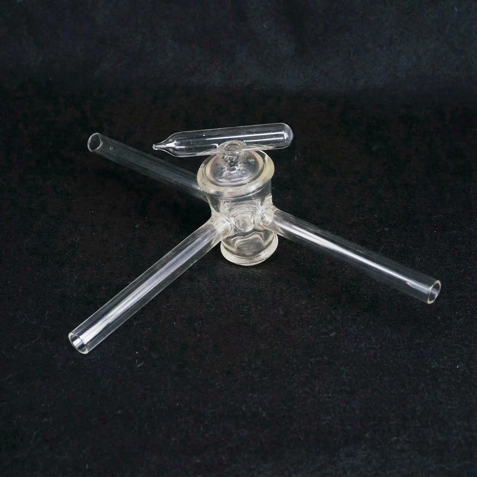 

10mm Bore Borosilicate Glass High Vacuum Stopcock T-Shape 3 Ways Hollow Plug Laboratory Ware