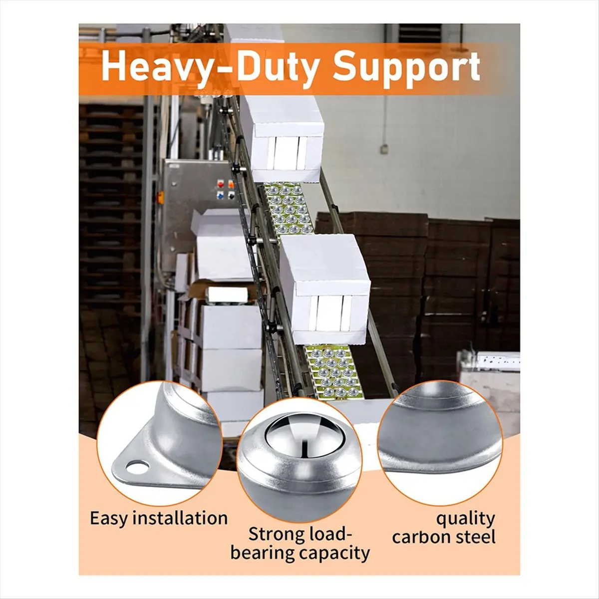 Conveyor Rollers, 1Inch Support Roller Bearings, 20 PCS Roller Balls for Smooth 360-Degree Rotation , Pickup Truck Bed-ABWO