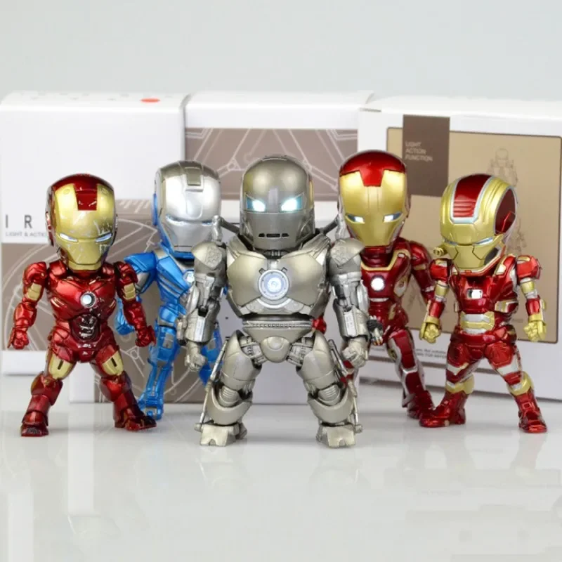 Iron Man Car Decoration Marvel\'s The Avengers Q Version Action Figures Movie & TV Finished Goods Model Doll Gifts