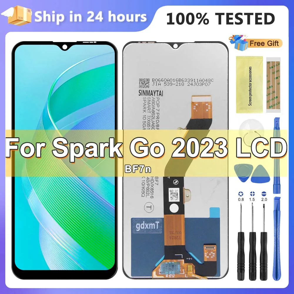 6.56\'\' OEM  For Infinix Tecno Spark Go 2023 BF7N Display Screen Touch Panel Digitizer Assembly Replacement with Frame LCD