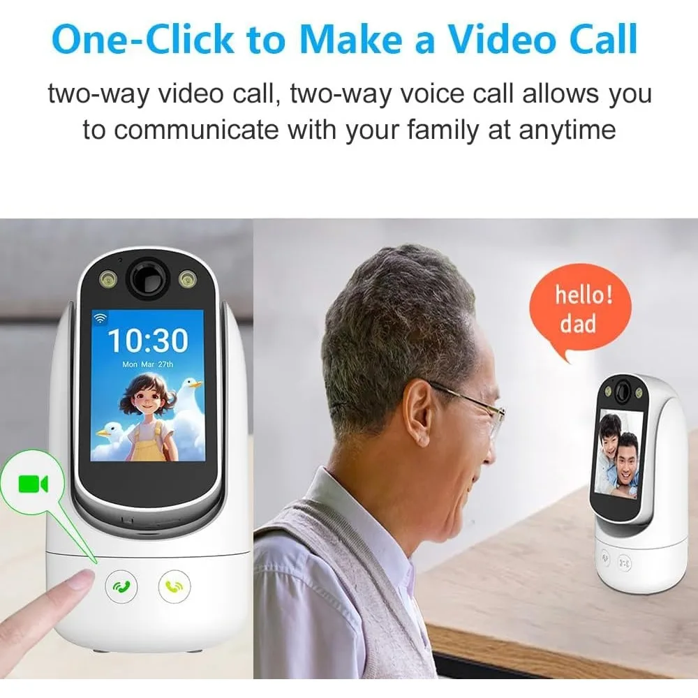 Videoanruf-Überwachungskamera für den Innenbereich, Kindermädchenkamera, Babykamera, Haustierkamera, 2-Wege-Videoanruf, 2-Wege-Audio, 360 ° Schwenk-/Neige-WLAN-Kamera für