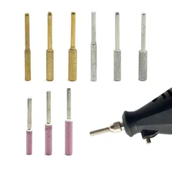3PCS Diamond Coated Cylindrical Burr 4/4.8/5.5mm Chainsaw Sharpener Stone File Chain Saw Sharpening Carving Grinding Tools