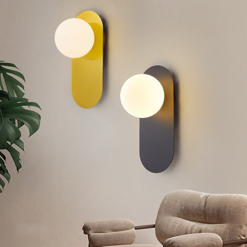 

Настенные светодиодные светильники для помещений с выключателем, в скандинавском стиле, с лампой G9, черные с золотом, для коридора