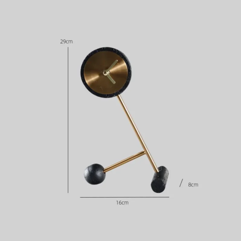 

A21Metal Handicraft Geometric Metal Clock Abstract Triangle Table Clock Decorative Figurines Home Decoration Accessories
