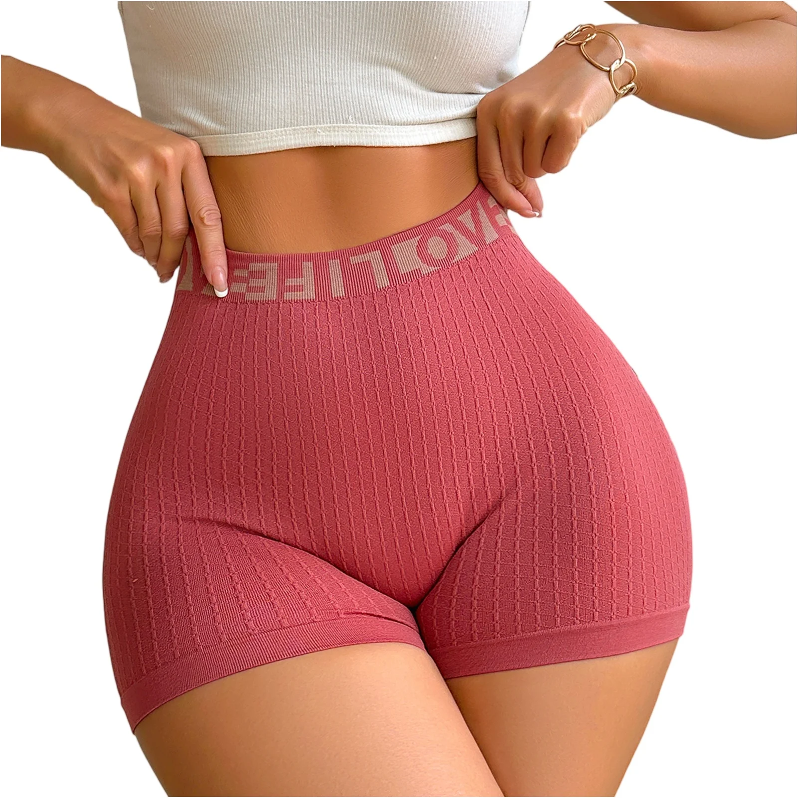 Women's High Waisted Sports Shorts With The Letters LOVE, Fashionable And Casual Women's Underwear, And Boxer Shorts