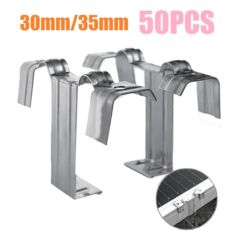 

CABE-50PCS Солнечная панель Фотоэлектрический зажим для направляющей воды Дефлектор из нержавеющей стали Кнопка слива грязи Зажимы для перенаправления воды