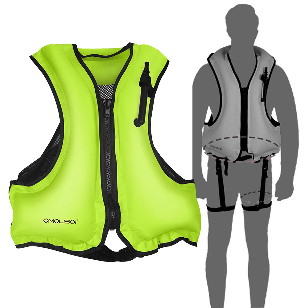 

Надувной жилет для снорклинга, регулируемый спасательный жилет, надувной жилет для плавания, снорклинга, каякинга, гребли на лодках