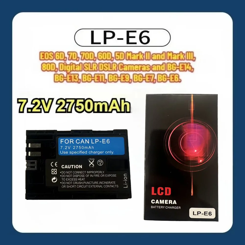 2750Mah LP-E6 LPE6 …
