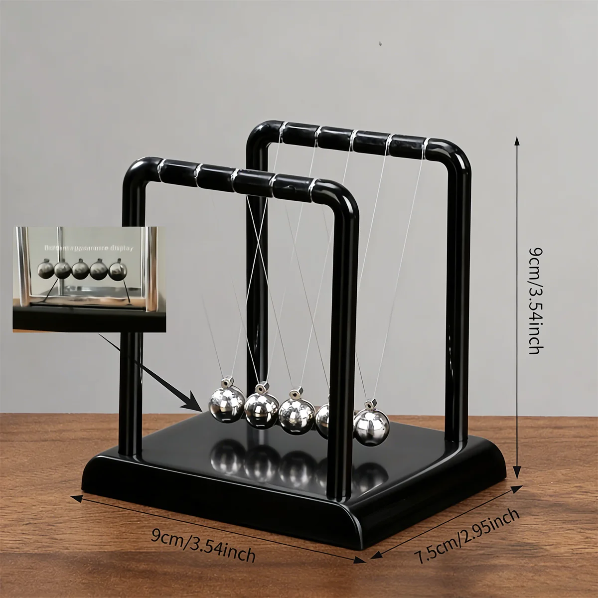 Newton's Cradle Balance Balls, Physics Science Desk Toy, Metal Swinging Ball for Office Home Decor, Stress Relief Gift