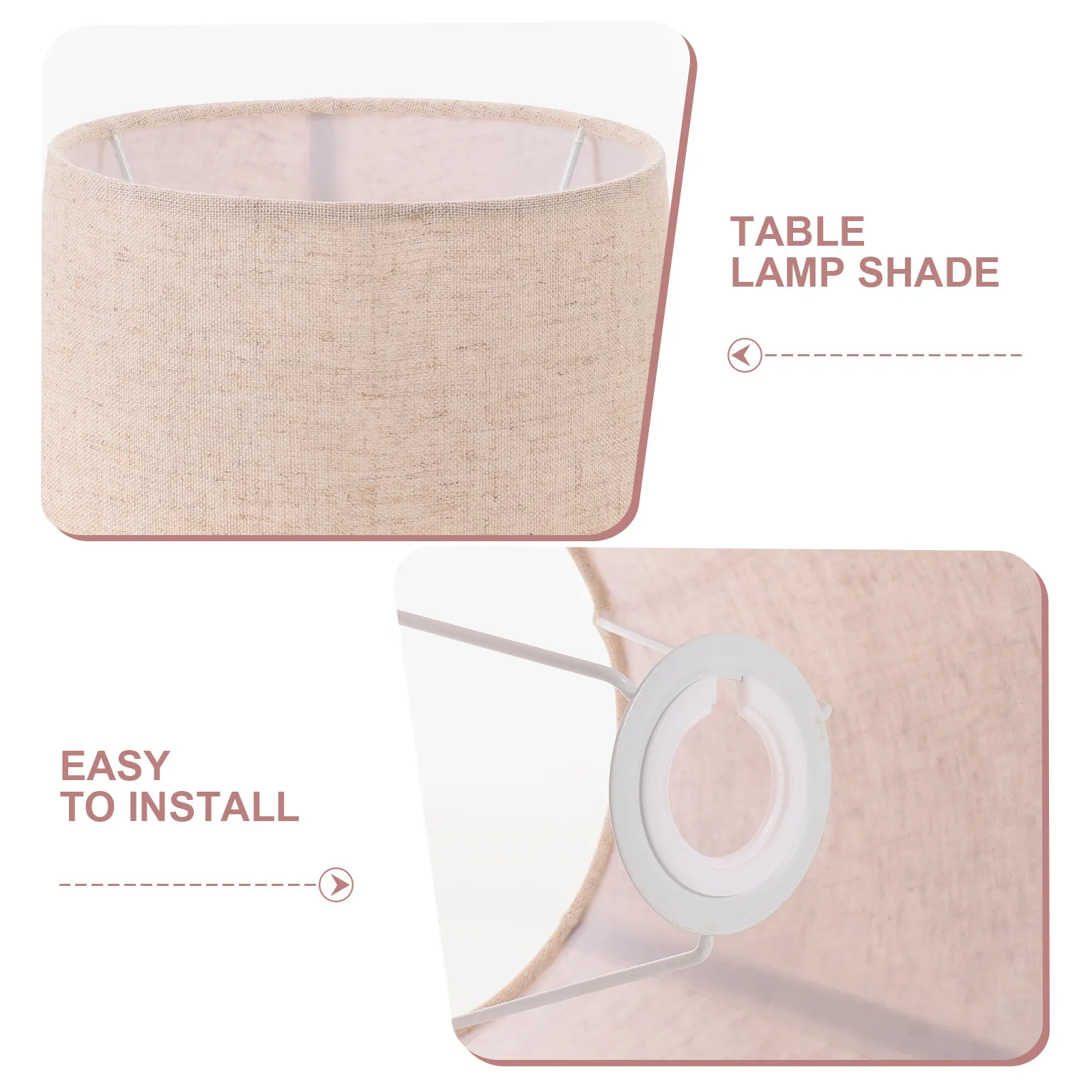 Linen Lamp Shade Cover Floral Embroidered Small Oval for Table Lamps E27 E14 Compatible Bedroom Office Lighting