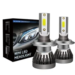 2PCS/pair Mini Lights Auto H7 LED H4 Bulb H3 H8 H9 H11 9005 9006 9012 6000LM Car Headlight H1 6000K Auto Fog Light 12V LED Bulb