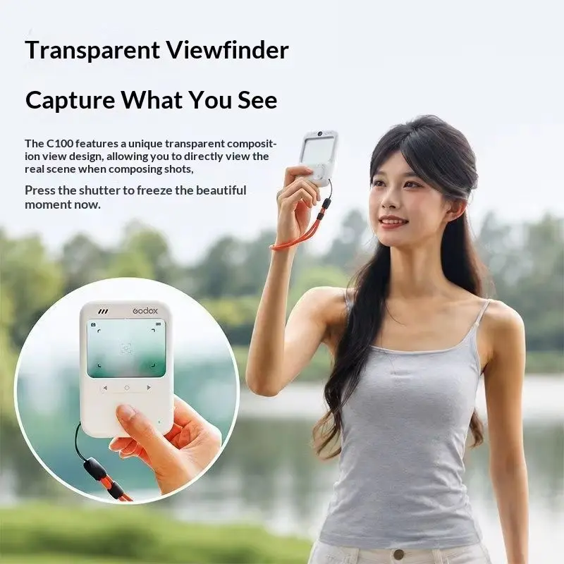 Retro Ccd Digital Camera Godox C100 Transparent Viewfinder Portable Vlog Selfie Camera Pocket Camera For Daily Travel Recording