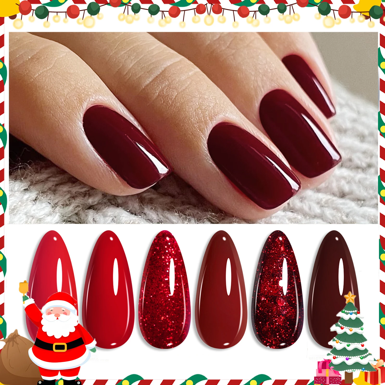 

BORN PRETTY Красный блестящий гель-лак для ногтей Рождественский цвет Полуперманентный замачиваемый УФ-светодиодный лак Маникюрный дизайн Товары для ногтей