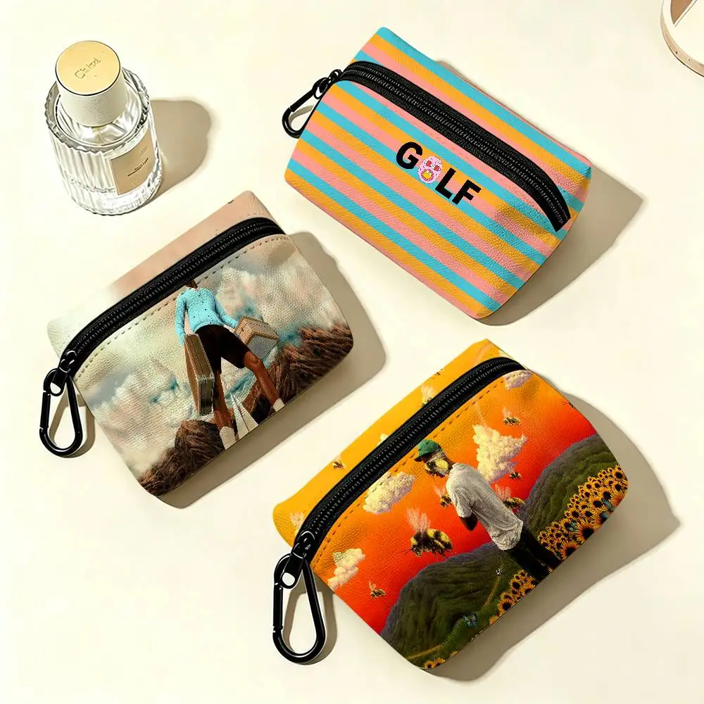 T-Tyler Funny C-Creator Oxford Fabric Mini Coin Wallet Smooth Zipper Hanging Design Multi-use Small Storage Bag For Travel