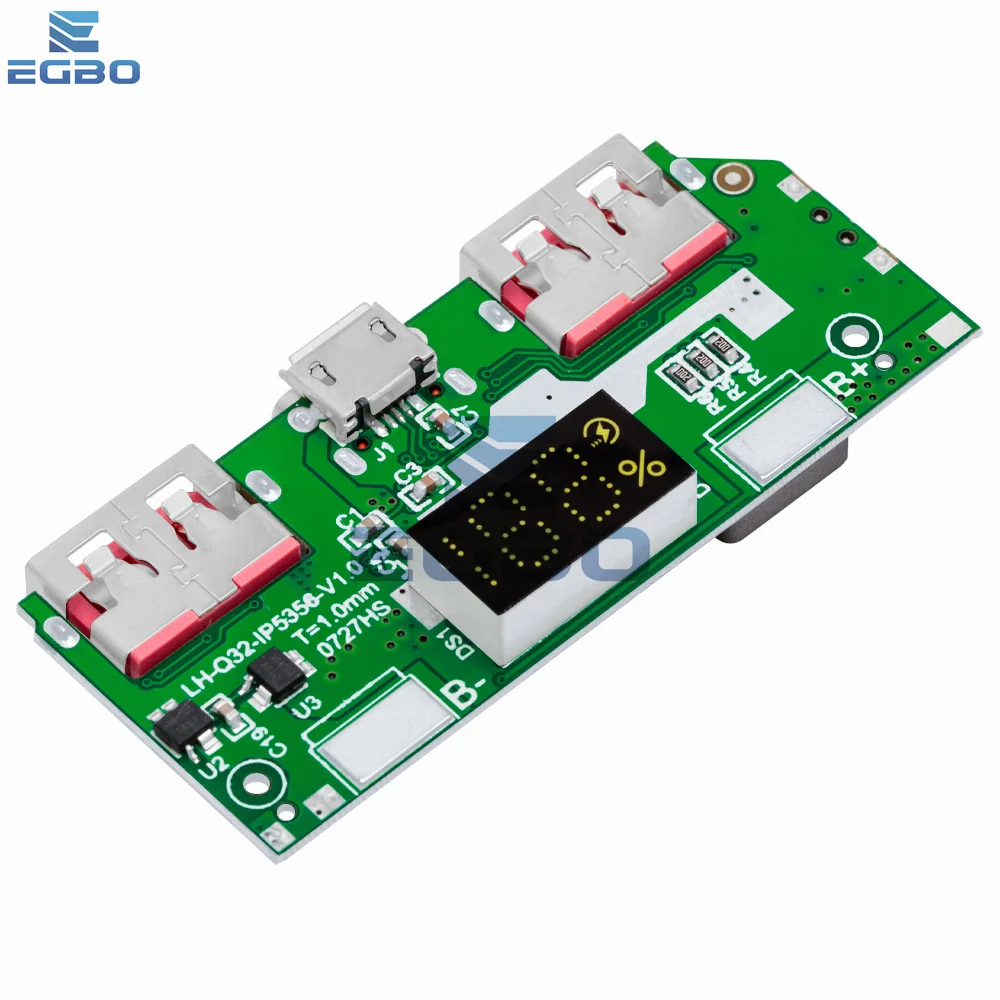 5V 3A Lithium Battery Digital Display Fast Charging Module IP5356 TYPE-C Micro USB QC3.0 2.0 PD3.0 PD2.0/AFC/FCP