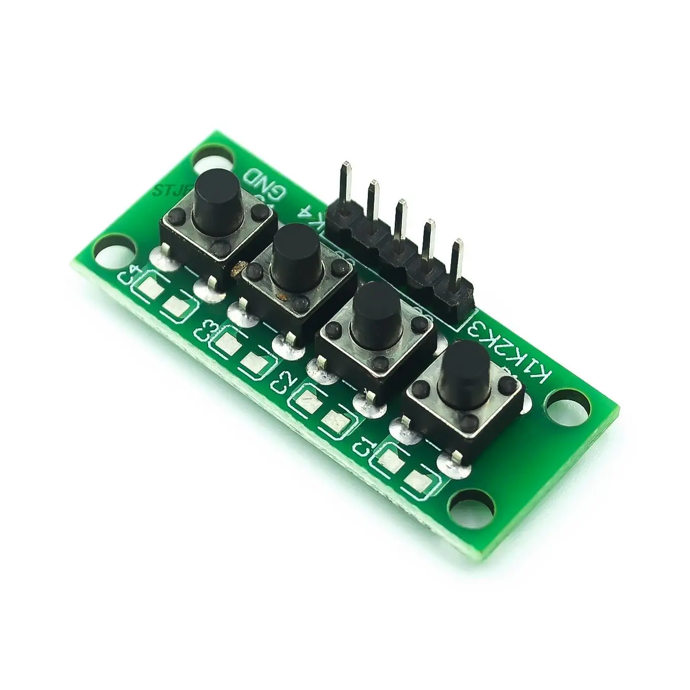 10PCS/LOT DIY Kit 1x4 4 Independent Key Button Keypad Keyboard Module Mcu for Arduino Student Class Design Graduation Project