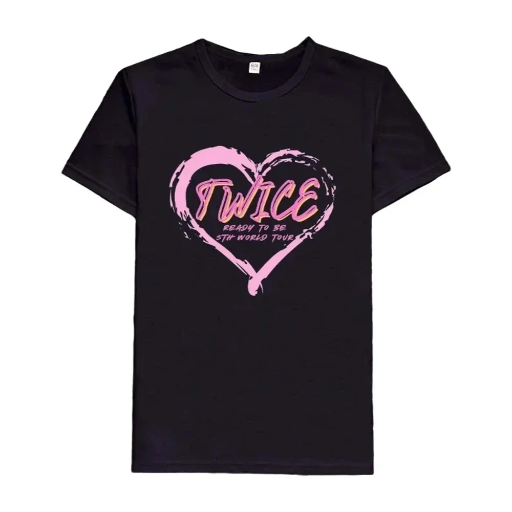 Kpop deux fois beau T-shirt à manches courtes prêt à être Album Photo impression T-shirt pour les femmes TZUYU SANA MINA JIHYO NAYEON MOMO DAHYU