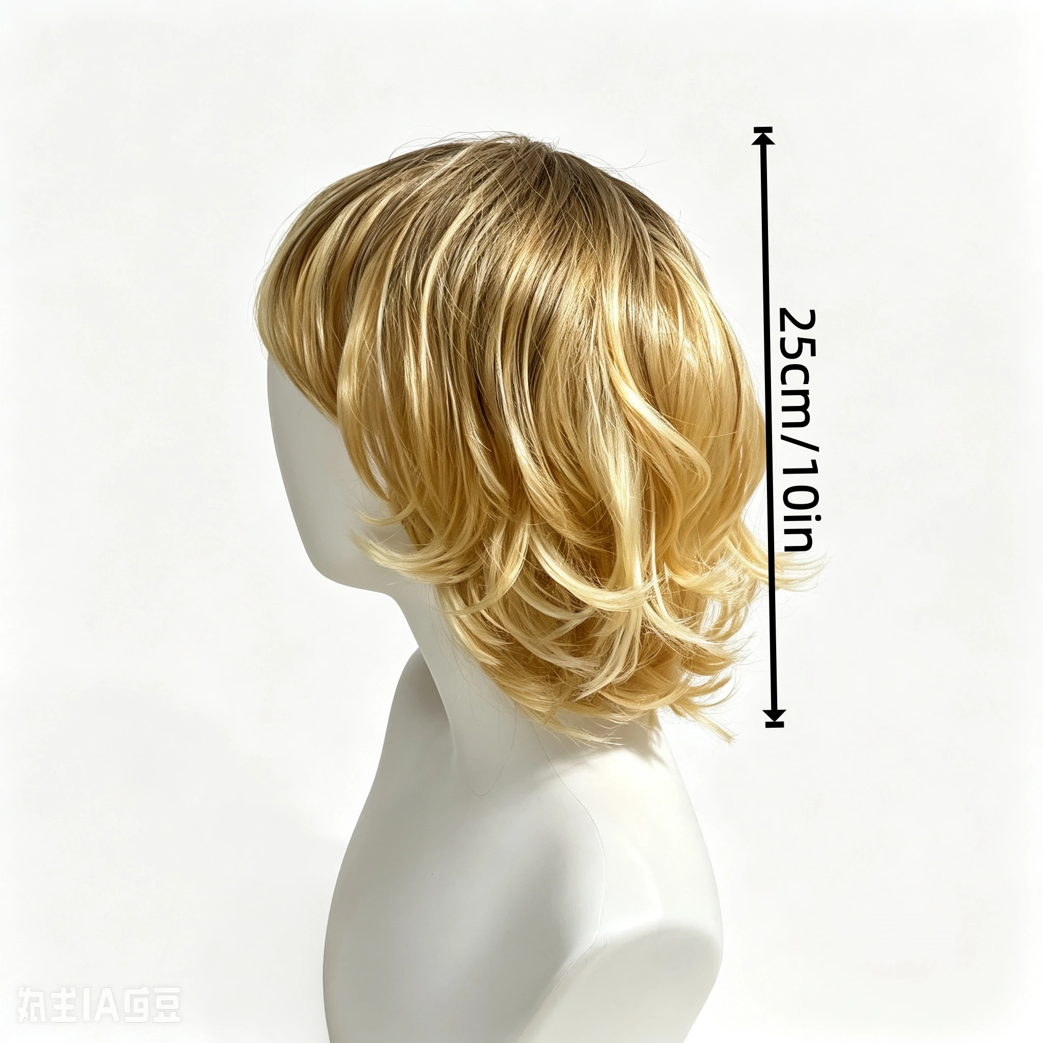 Long Pixie Cut Wig Honey Blonde Straight Layered Synthetic wig with Bangs, Laceless Design, heat-resistant fiber,role-playing