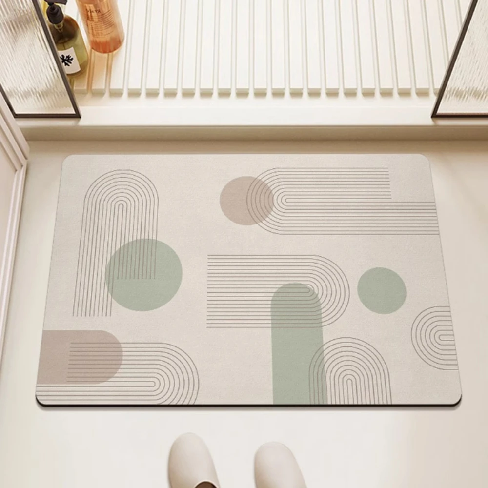 Nordic Style Bath Mat Non Slip Absorbent Floor Carpet Geometric Pattern Bathroom Kitchen Door Shower Toilet Home Soft Decor Rug