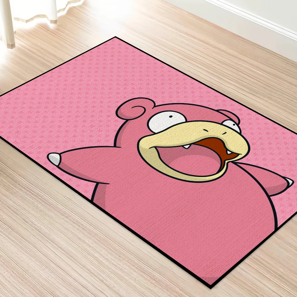 Door P-Pokemon Cute Mat For Bedroom Decoration Kitchen Bath Carpet Cartoon House Slowpoke Super Pink Absorbent Rug Foot Non-slip