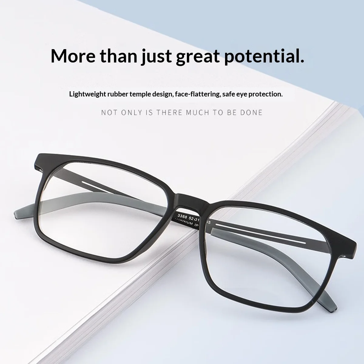 

FYTOO Anti Blue Light Myopia Eyeframe Lightweight Rubber Leg Glasses for Men and Women 3388