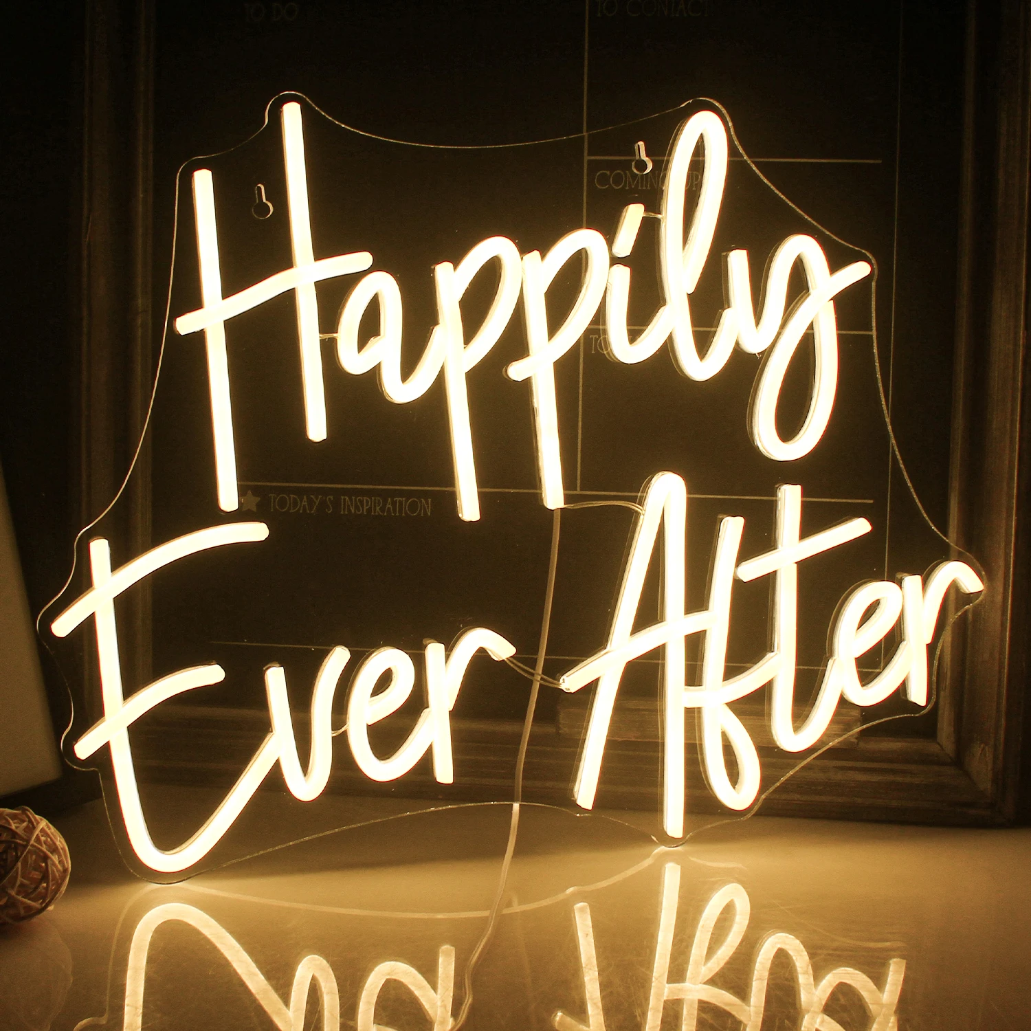 

Happily Ever After Neon Sign for Wedding Valentines Day Party Engagement Banquet Decoration Art Wall Decor LED Light Warm White