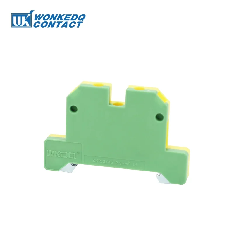 10Pcs EK2.5/35 Screw Connection Ground Earthing Terminals SAK 2.5 mm² Wire Electric Connector Din Terminal Block EK 2.5/35