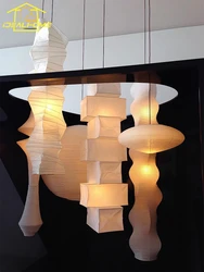 Medieval Wabi-sabi Akari Noguchi Yong Rice Paper Pendant Lights LED E27 Home Decor Staircase Duplex Villa Store Homestay Study