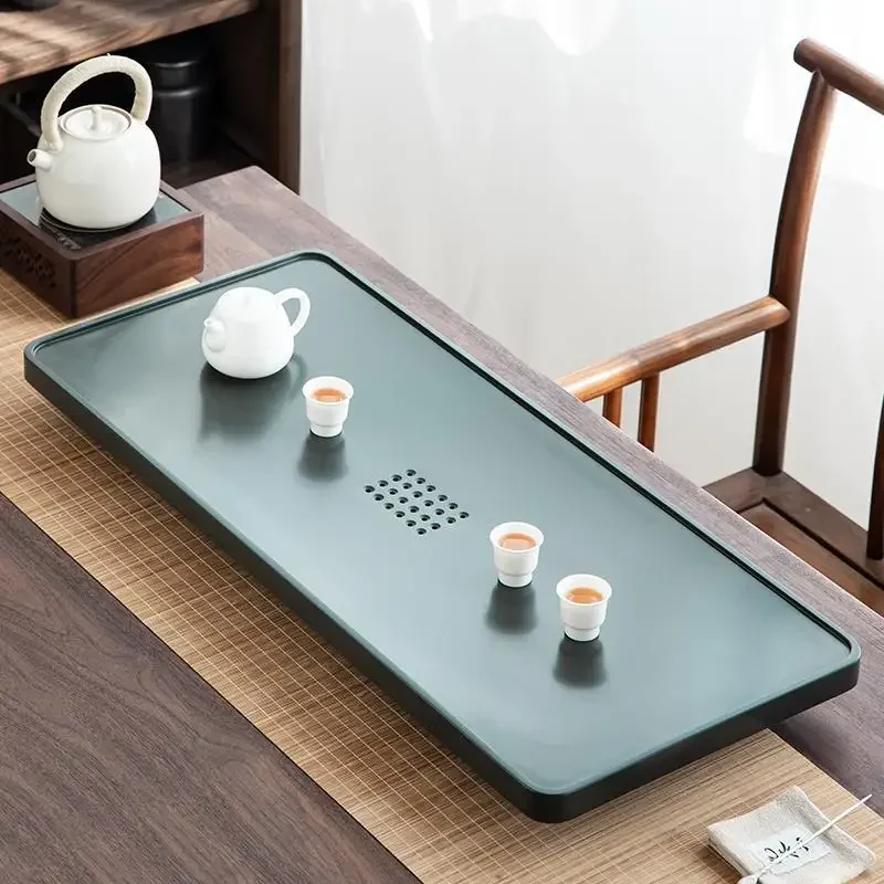 قطعة كاملة طبيعية، حجر Tianluo الأخضر، صينية الشاي، منزلية، بسيطة، حجرية. #2