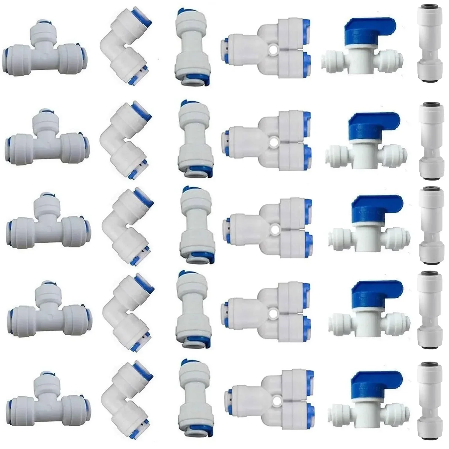 

1/4" OD Quick Connect Push In to Connect Water Tube Fitting for RO Reverse Osmosis Water Filter Fittings Pack of 30