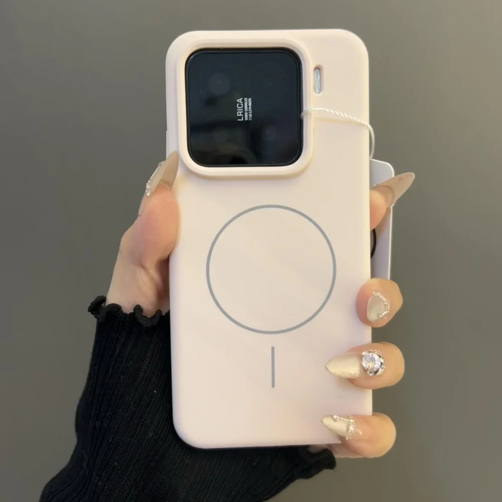 حافظة أصلية من السيليكون السائل المتدفق لهاتف Xiaomi 15 Pro Ultra 15 Ultra 14 Pro Mi14 13 غطاء شحن لاسلكي مغناطيسي مقاوم للصدمات