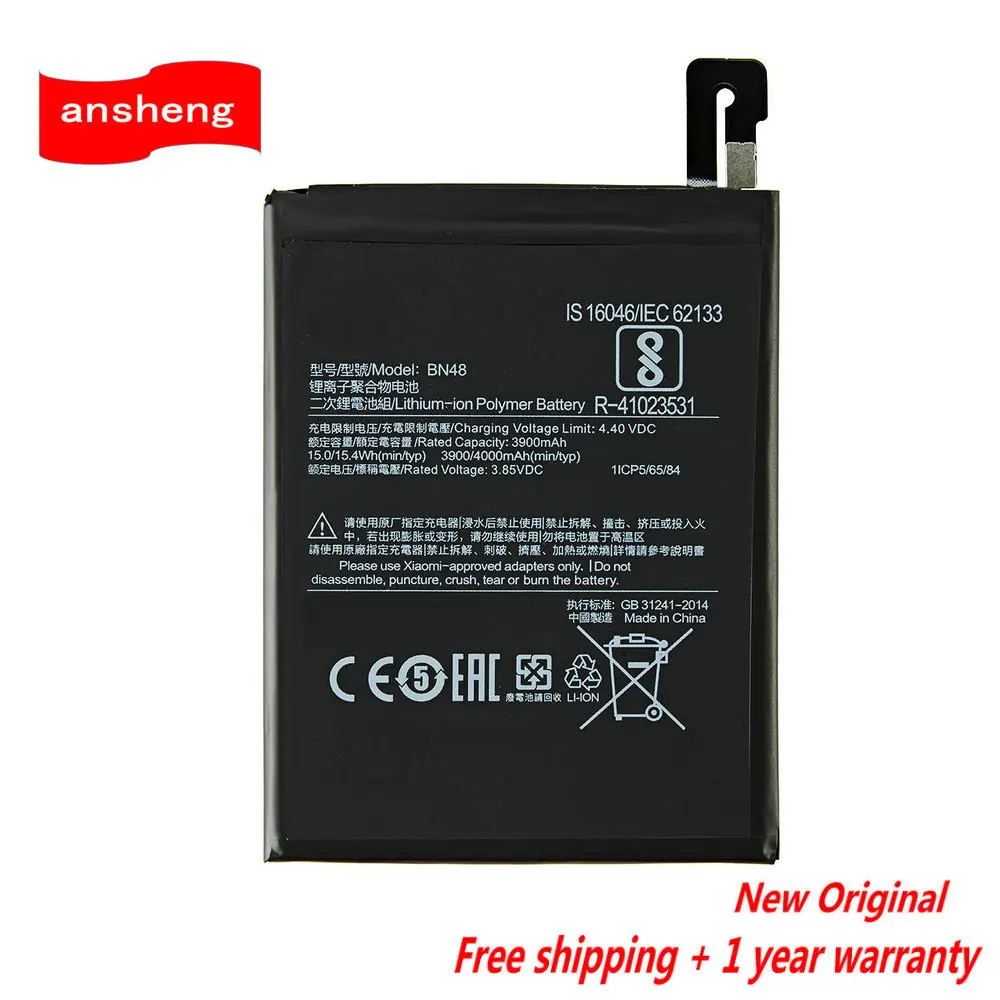 High Quality 3.85V 3900mAh BN48 Battery For Xiaomi Redmi Note 6Pro Note 6 Pro Smartphone