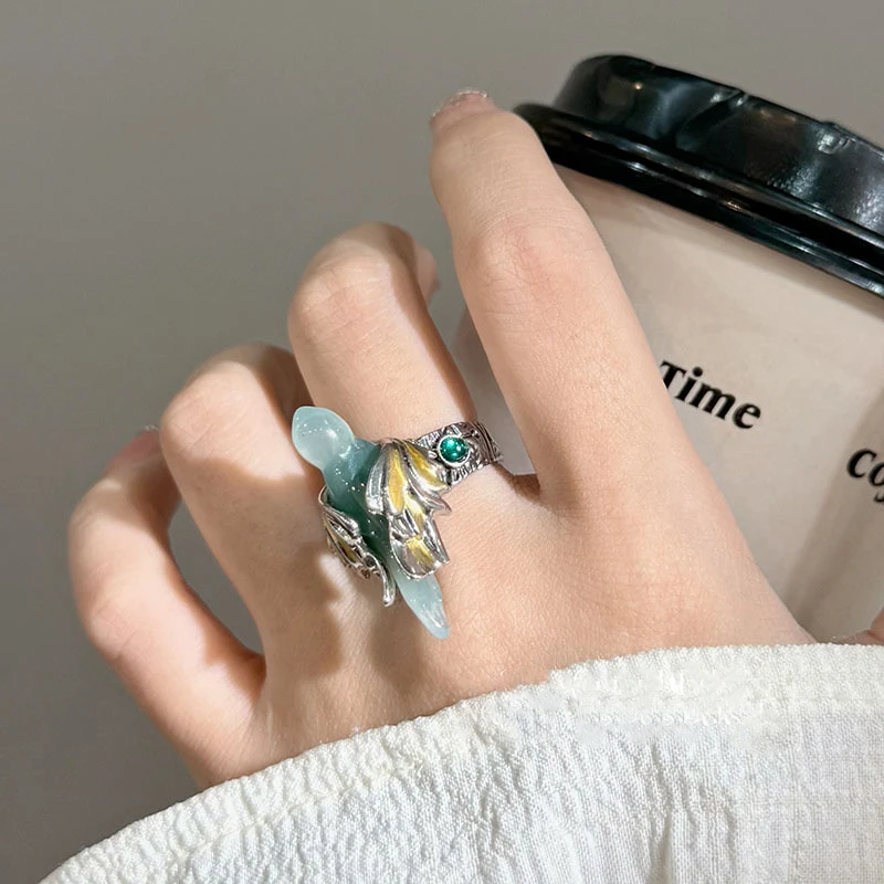 Medieval Big Eye Tears Ring, Magic Book Necklace Accessory