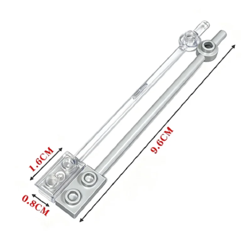 20 Stück MOC transparente Baustein-Puppenhalterung, ABS, Stützstange 1x12 mit 1x2 Lath-Lampenpfosten, DIY-Baustein-Zubehör – Detail 2