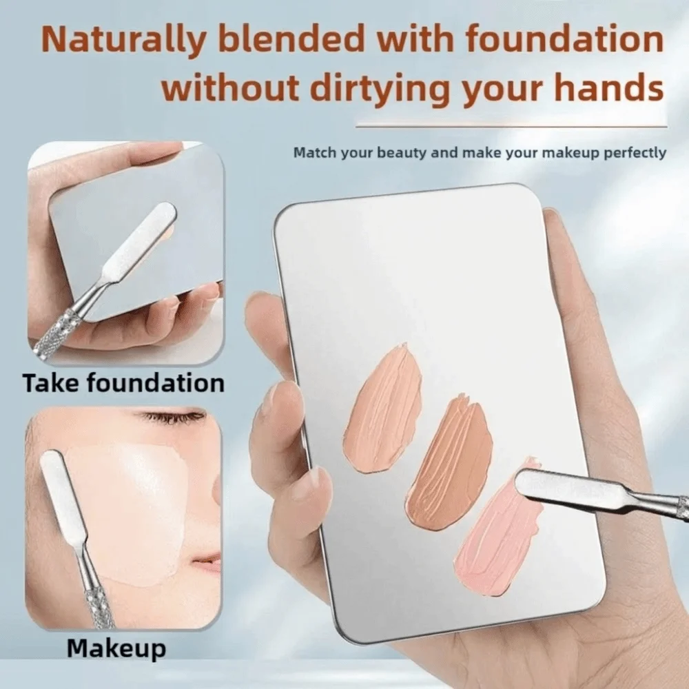 5pcs Portable Flawless Finish Makeup Tool Kit Non Absorbent Even Application Mixing Palette Streak Free Makeup Spatula