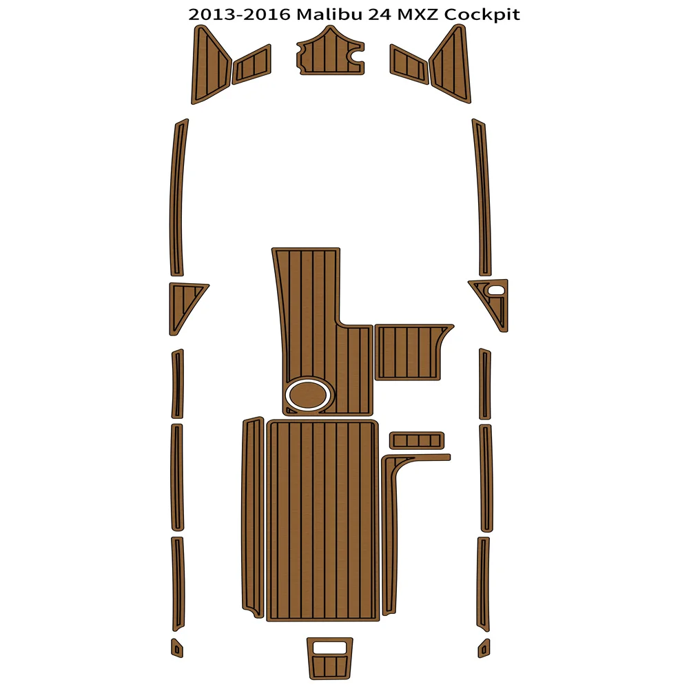 

Качественный коврик для лодки Malibu 24 MXZ 2013-2016 из пеноматериала EVA, Тиковый напольный коврик