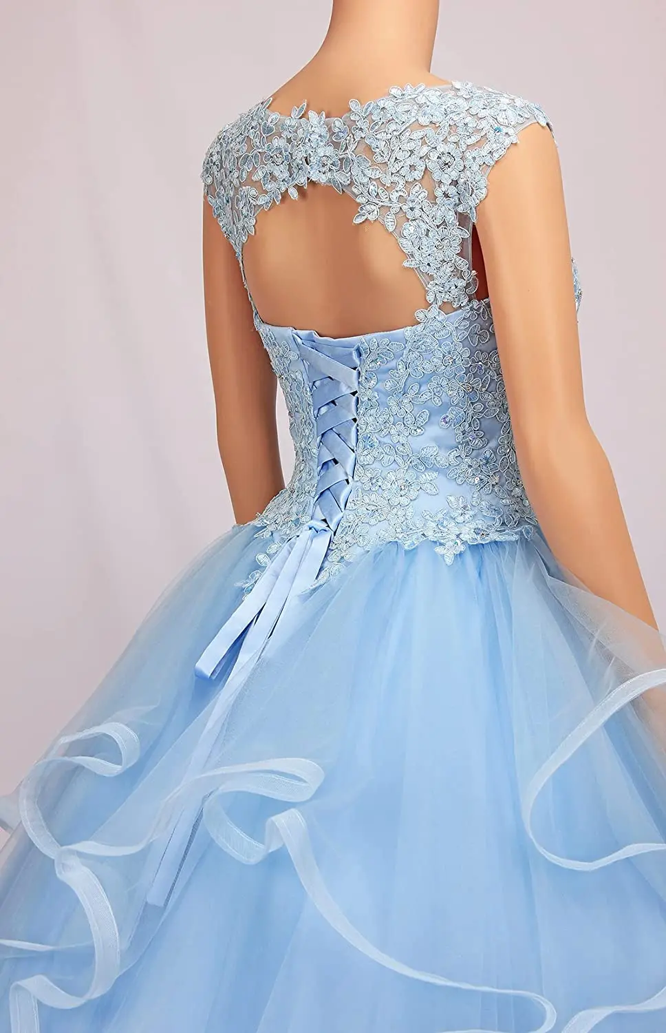 CharmingBridal-vestido De quinceañera con cuello en V para mujer, vestido De baile De graduación De encaje De talla grande, Vestidos con volantes, dulce 16, 15 Años, 2022