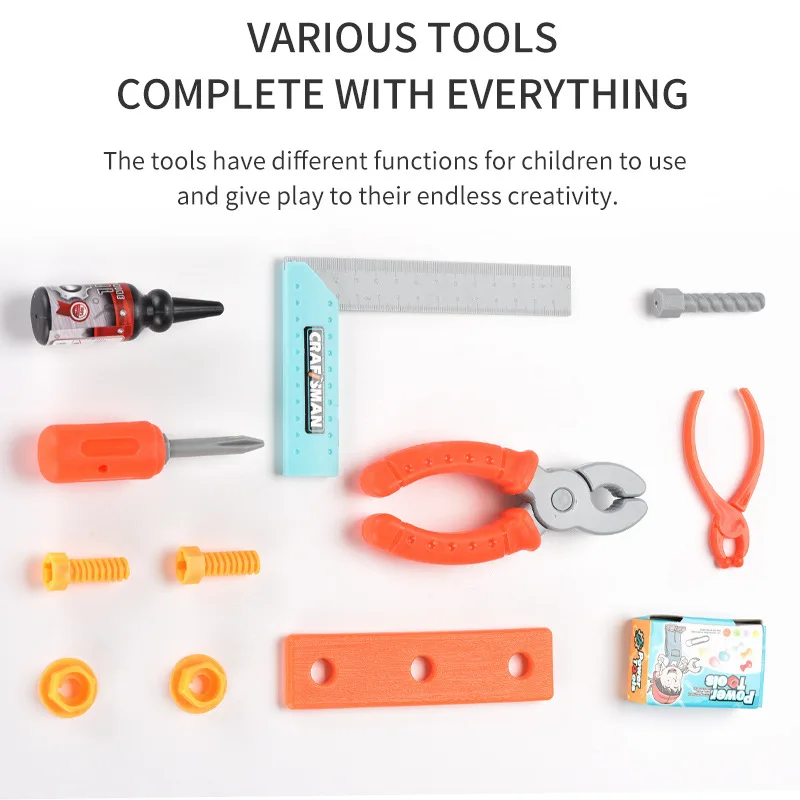 Repair Pretend Play Tool Box Assembly Diy Tool Preschool Pretend Play House Games Plastic Wrench Screwdriver Kids Toys Tools Set