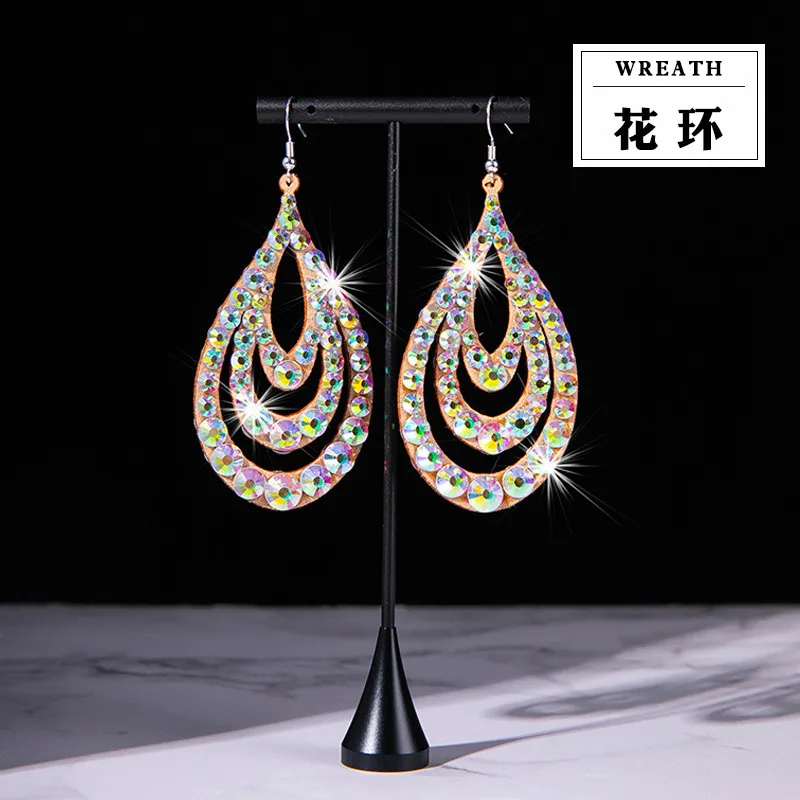 Exotic Sparkle Earring Women Belly Dance Oriental Egypt Costume Accessory Dancer Show Performance Shine strass Jewelry New