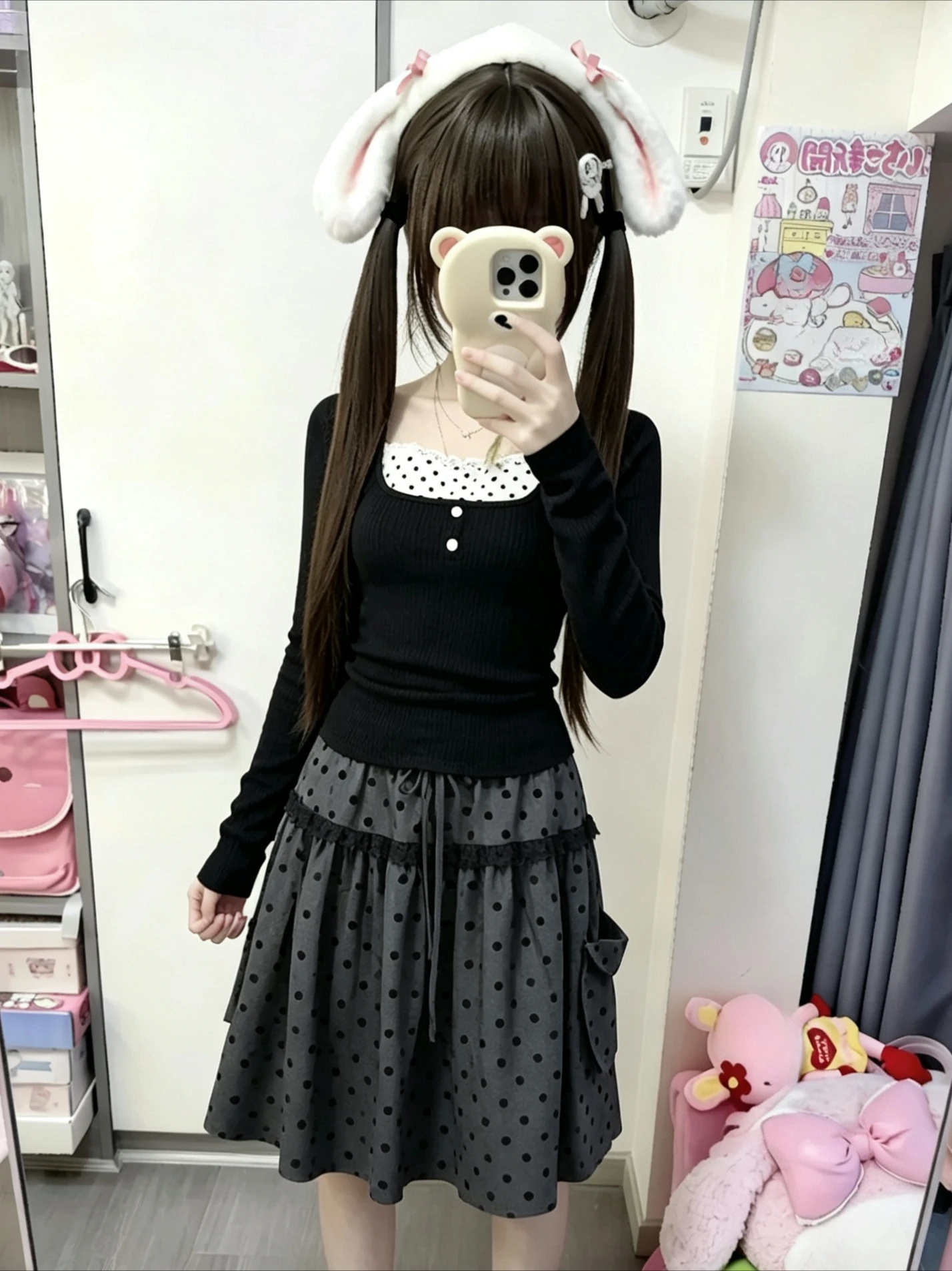 Women Y2K Harajuku Vintage 2‑Piece Outfit Slim Fit Patchwork Tops Sweet Polka Dot A‑Line Skirt Fashion Party Club Two Piece Suit